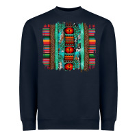 Navy serape aztec leopard and turquoise glitter with gemstone brushstroke Heavyweight Sweatshirt - Artiststas