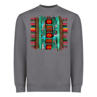Storm serape aztec leopard and turquoise glitter with gemstone brushstroke Heavyweight Sweatshirt - Artiststas