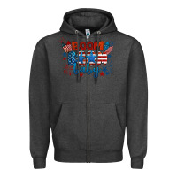 Charcoal Heather boom boom baby 4th of july Zipper Hoodie - BarkalooDesign