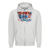 Dove Grey boom boom baby 4th of july Zipper Hoodie - BarkalooDesign