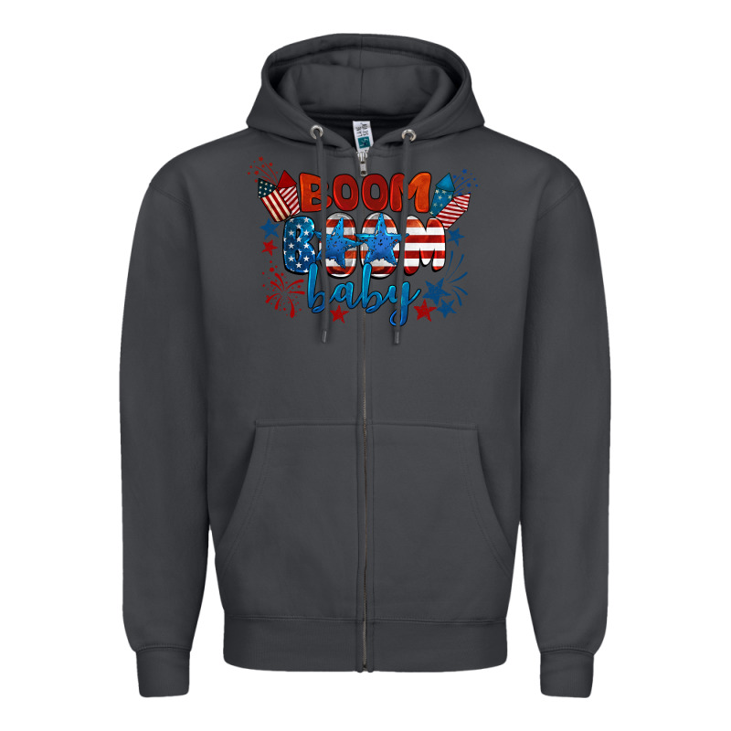 Boom Boom Baby 4th Of July Zipper Hoodie by BarkalooDesign | Teevron