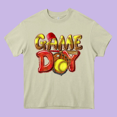 Game Day Softball Heavy Core Tee Designed By Nancycooperartshop