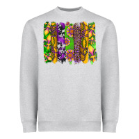 Heather Grey mardi gras sunflower fleur de lis leopard cowhide brushstrokes Heavyweight Sweatshirt - Artiststas