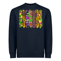 Navy mardi gras sunflower fleur de lis leopard cowhide brushstrokes Heavyweight Sweatshirt - Artiststas