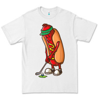 White Funny Golfing Hot Dog Golf Gifts Shirts for Men Boys Golfer Premium Tee - maiPhamDesign
