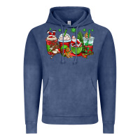 Vintage Denim christmas santa claus coffee cups Vintage Hoodie - OliviaCreatesArt