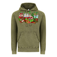 Vintage Olive christmas santa claus coffee cups Vintage Hoodie - OliviaCreatesArt