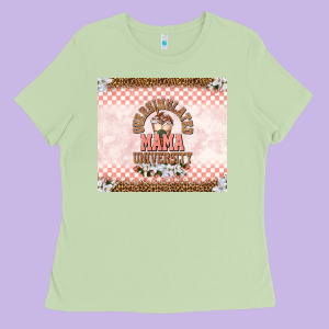 Oversimulated Mama University Ladies Tee Designed By Tumblerdesignbyshophia
