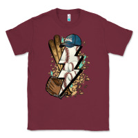Burgundy Lightning bolt Baseball Classic Tee - HowdyJamesFarm
