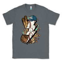 Charcoal Heather Lightning bolt Baseball Classic Tee - HowdyJamesFarm