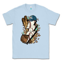 Dusty Blue Lightning bolt Baseball Classic Tee - HowdyJamesFarm