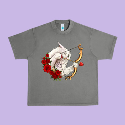 Cupid Cat Urban Heavy Tee Designed By Oliviacreatesart