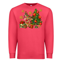 Cardinal reindeer and christmas tree Premium Sweatshirt - AdoDesignShop