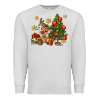 Dove Grey reindeer and christmas tree Premium Sweatshirt - AdoDesignShop