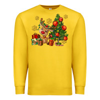 Lemon reindeer and christmas tree Premium Sweatshirt - AdoDesignShop