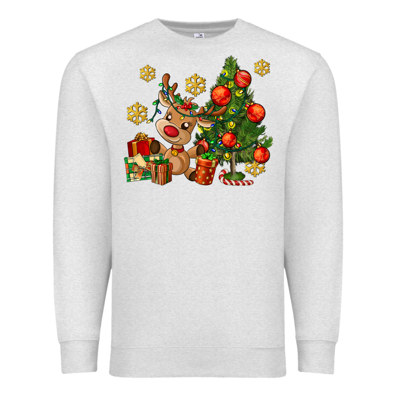 Reindeer And Christmas Tree Premium Sweatshirt by AdoDesignShop | Teevron