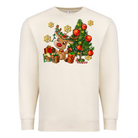 Sandshell reindeer and christmas tree Premium Sweatshirt - AdoDesignShop