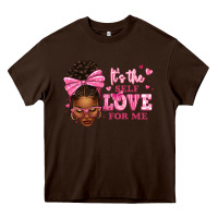 Chocolate Brown it's the self love for me afro woman Heavy Core Tee - texasbilliewilder