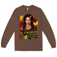 Chestnut black girl magic Long Sleeve Tee - FaDigitalArtStudio