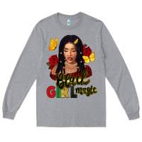 Heather Grey black girl magic Long Sleeve Tee - FaDigitalArtStudio