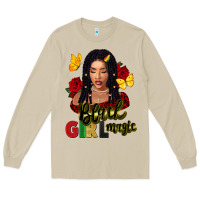 Mushroom black girl magic Long Sleeve Tee - FaDigitalArtStudio