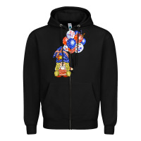 Black patriotic gnome balloon Zipper Hoodie - BarkalooDesign