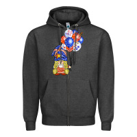 Charcoal Heather patriotic gnome balloon Zipper Hoodie - BarkalooDesign