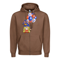 Chestnut patriotic gnome balloon Zipper Hoodie - BarkalooDesign