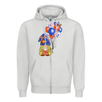 Dove Grey patriotic gnome balloon Zipper Hoodie - BarkalooDesign