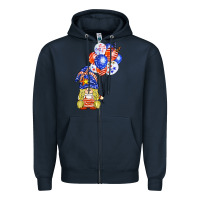 Navy patriotic gnome balloon Zipper Hoodie - BarkalooDesign