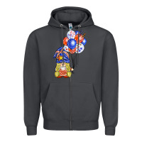 Smoke patriotic gnome balloon Zipper Hoodie - BarkalooDesign