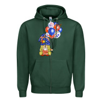 Sports Green patriotic gnome balloon Zipper Hoodie - BarkalooDesign