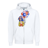 White patriotic gnome balloon Zipper Hoodie - BarkalooDesign