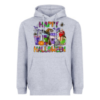 Heather Grey happy halloween coffee cups Heavyweight Hoodie - AdoDesignShop