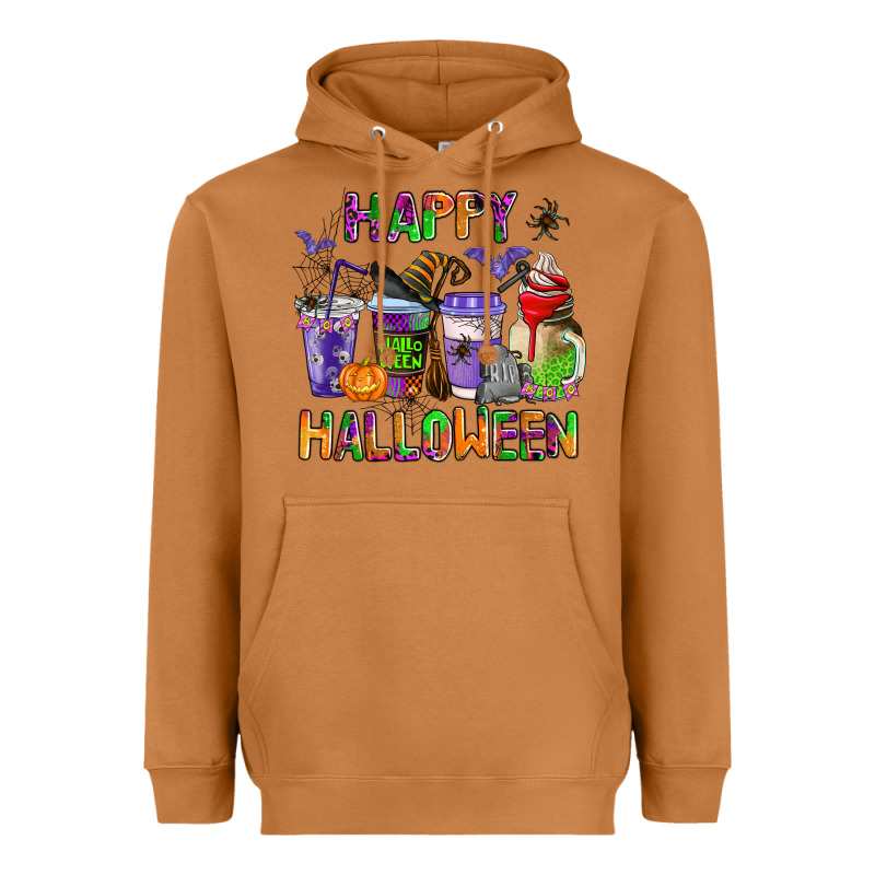 Happy Halloween Coffee Cups Heavyweight Hoodie by AdoDesignShop | Teevron