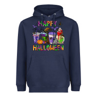 Navy happy halloween coffee cups Heavyweight Hoodie - AdoDesignShop
