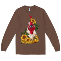 Chestnut sunflower rooster with leopard Long Sleeve Tee - RanaPortraitStore