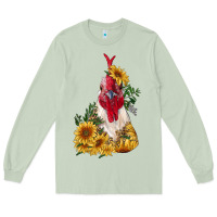 Matcha sunflower rooster with leopard Long Sleeve Tee - RanaPortraitStore