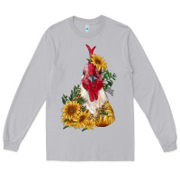 Moon Dust sunflower rooster with leopard Long Sleeve Tee - RanaPortraitStore