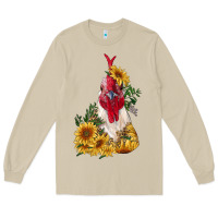 Mushroom sunflower rooster with leopard Long Sleeve Tee - RanaPortraitStore