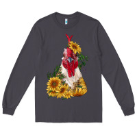 Smoke sunflower rooster with leopard Long Sleeve Tee - RanaPortraitStore
