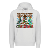 Dove Grey Howdy Christmas Premium Hoodie - CowhideDigitalArt