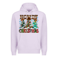 Lilac Howdy Christmas Premium Hoodie - CowhideDigitalArt