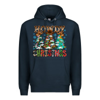 Navy Howdy Christmas Premium Hoodie - CowhideDigitalArt