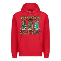 Red Howdy Christmas Premium Hoodie - CowhideDigitalArt