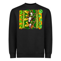 St Patricks Cow And Coin Wıth Clovers And Leopard Brushstrokes Heavyweight Sweatshirt | Teevron