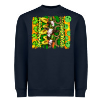 Navy st patricks cow and coin wıth clovers and leopard brushstrokes Heavyweight Sweatshirt - Artiststas