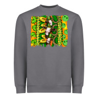 Storm st patricks cow and coin wıth clovers and leopard brushstrokes Heavyweight Sweatshirt - Artiststas