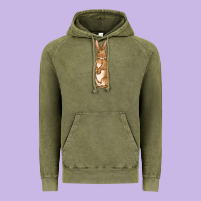Bunny Easter Vintage Hoodie Designed By Oliviacreatesart