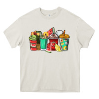 Cream Fruits coffee cups Heavy Core Tee - NancyCooperArtShop